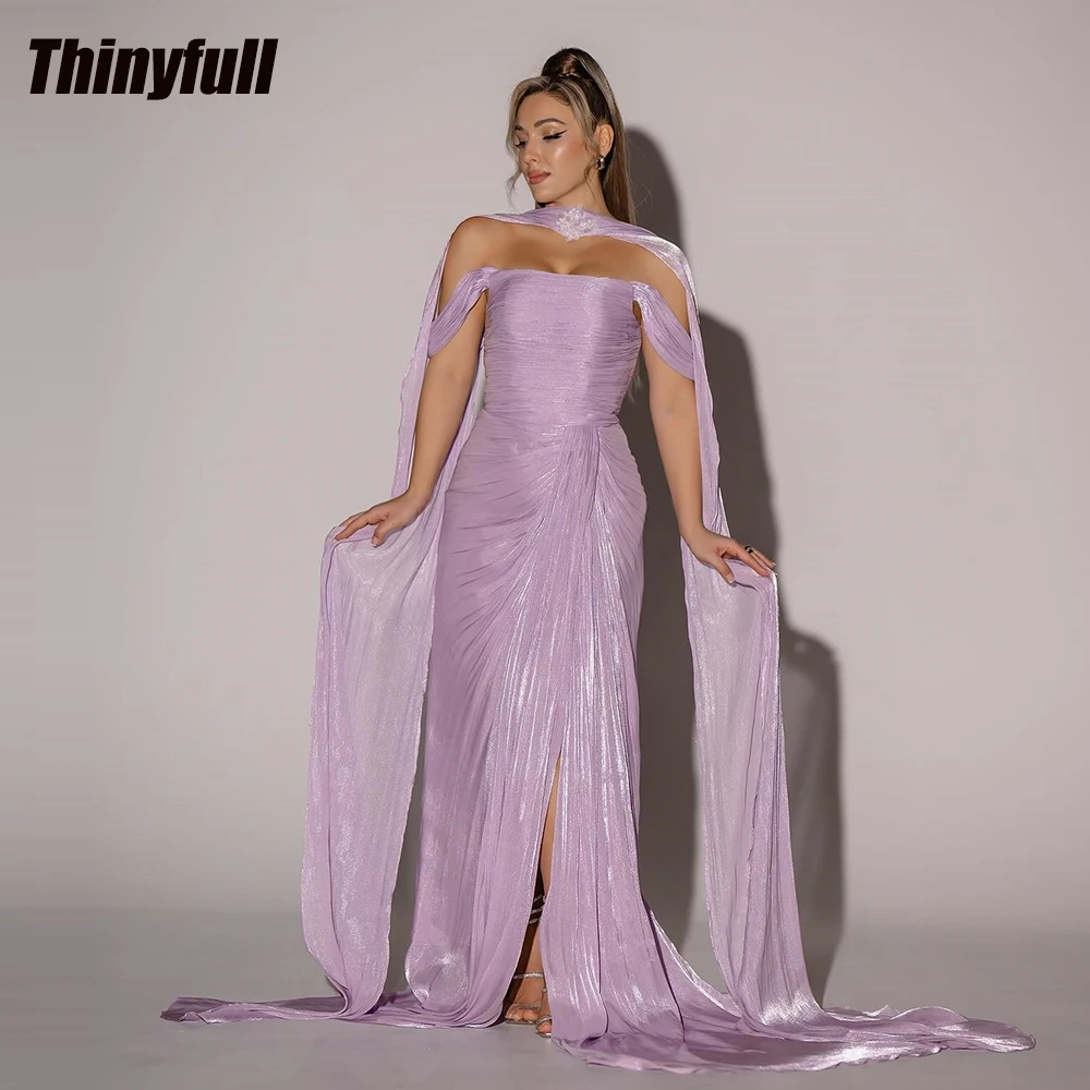 Thinyfull Mermaid Arab 2026 Prom Dresses Off Shoulder Shiny Satin Evening Gown Split Formal Dress robes de soirée Customized
Thinyfull Mermaid Arab 2026 Prom Dresses Off Shoulder Shiny Satin Evening Gown Split Formal Dress robes de soirée Customized
