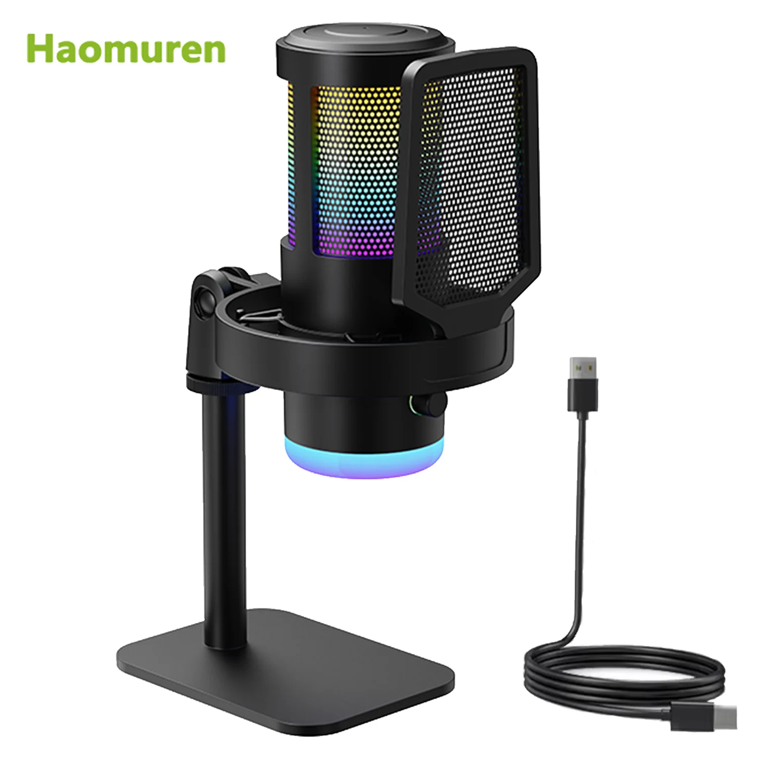 Haomuren RGB USB Condenser Microphone Studio Recording Mic for PC Computer Streaming Video Gaming Podcasting Vocal Youtube X6
Haomuren RGB USB Condenser Microphone Studio Recording Mic for PC Computer Streaming Video Gaming Podcasting Vocal Youtube X6