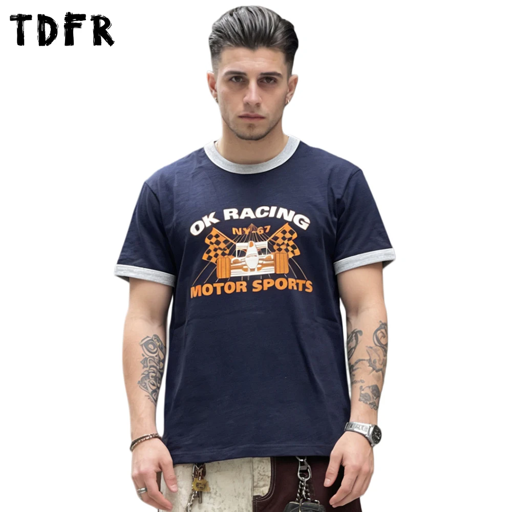 Retro Racing Print Short Sleeve T-shirt Mens Summer Contrast Paneled Casual Cargo Loose Crew Neck Cotton Tee Man Tshirt
Retro Racing Print Short Sleeve T-shirt Mens Summer Contrast Paneled Casual Cargo Loose Crew Neck Cotton Tee Man Tshirt