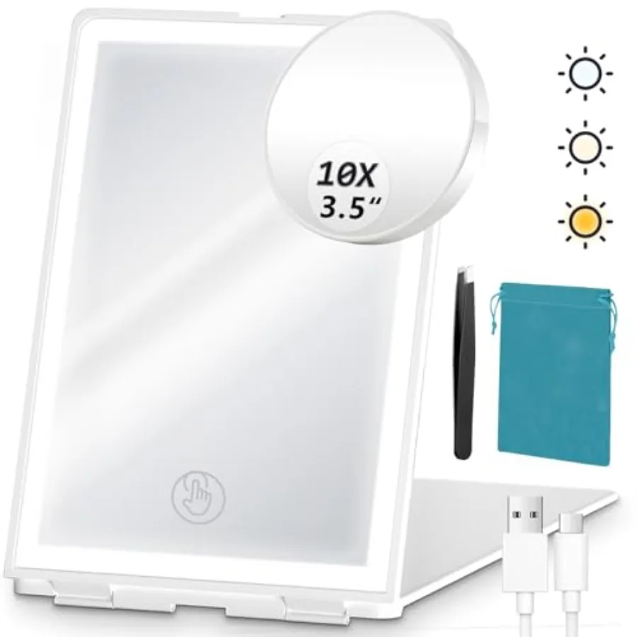 Travel Makeup Mirror with Lights Valentines Day Gifts for Her, Girlfriend, Wife, Birthday Gifts Rechargeable Portable Folding C
Travel Makeup Mirror with Lights Valentines Day Gifts for Her, Girlfriend, Wife, Birthday Gifts Rechargeable Portable Folding C