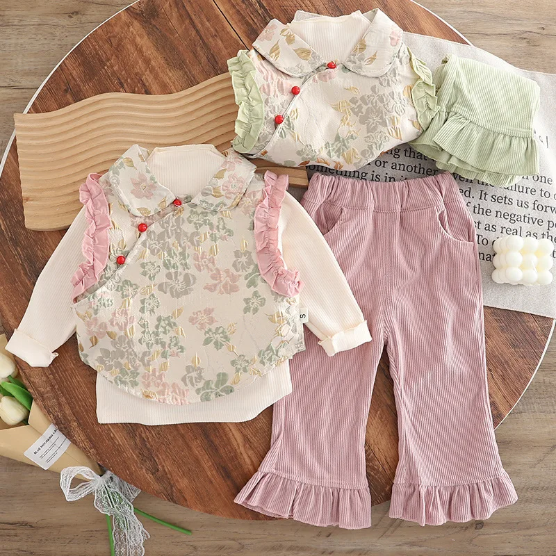 Girls Clothes Sets Spring Autumn 2025 Children Fashion Vest T-shirts Pants 3pcs Princess Suit For Baby Outfits Kids Cute Costume
Girls Clothes Sets Spring Autumn 2025 Children Fashion Vest T-shirts Pants 3pcs Princess Suit For Baby Outfits Kids Cute Costume