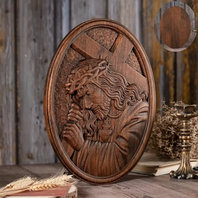 Vintage Religious Oval Jesus Wooden Catholic Figure Icon Relief Sculpture Home Hanging Decor
Vintage Religious Oval Jesus Wooden Catholic Figure Icon Relief Sculpture Home Hanging Decor
