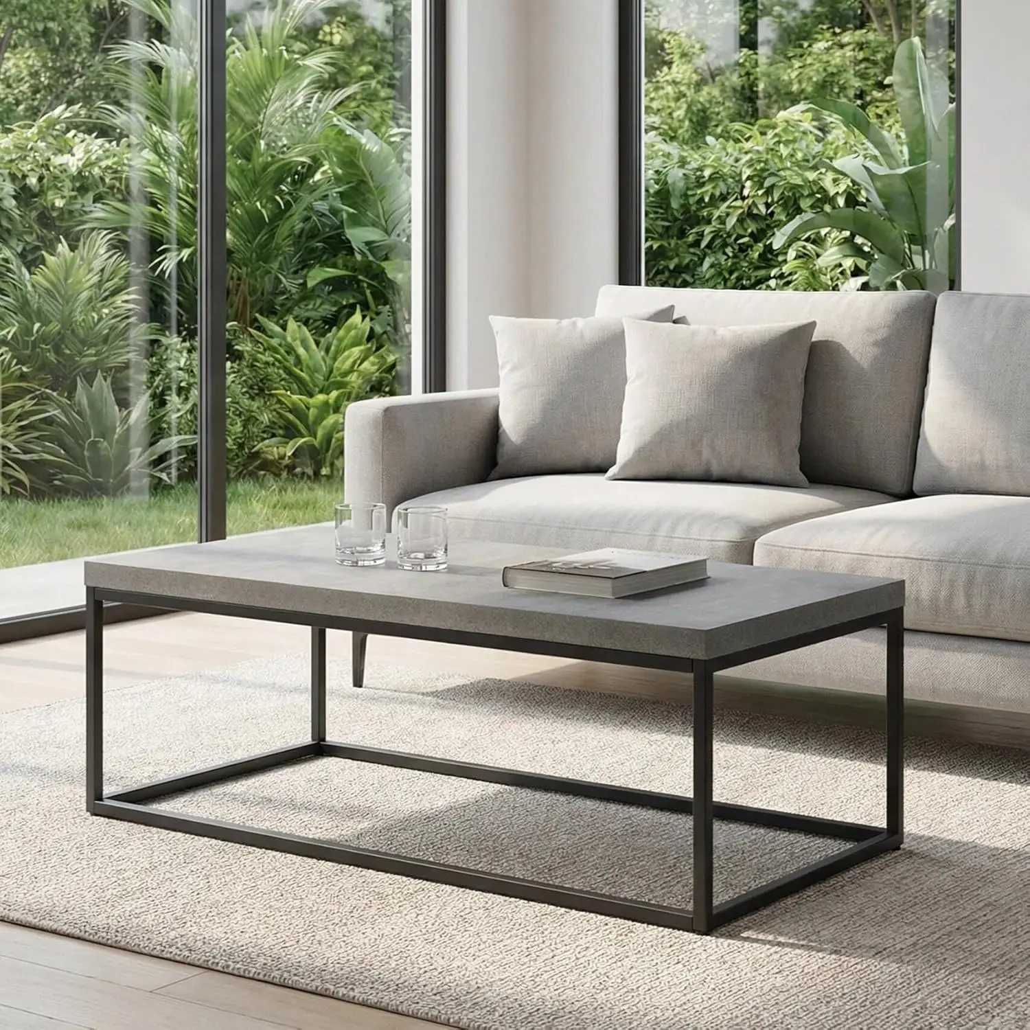 47-Inch Large Grey Marble Accent Coffee Table/Center Table for Living Room, Rectangle Modern
47-Inch Large Grey Marble Accent Coffee Table/Center Table for Living Room, Rectangle Modern