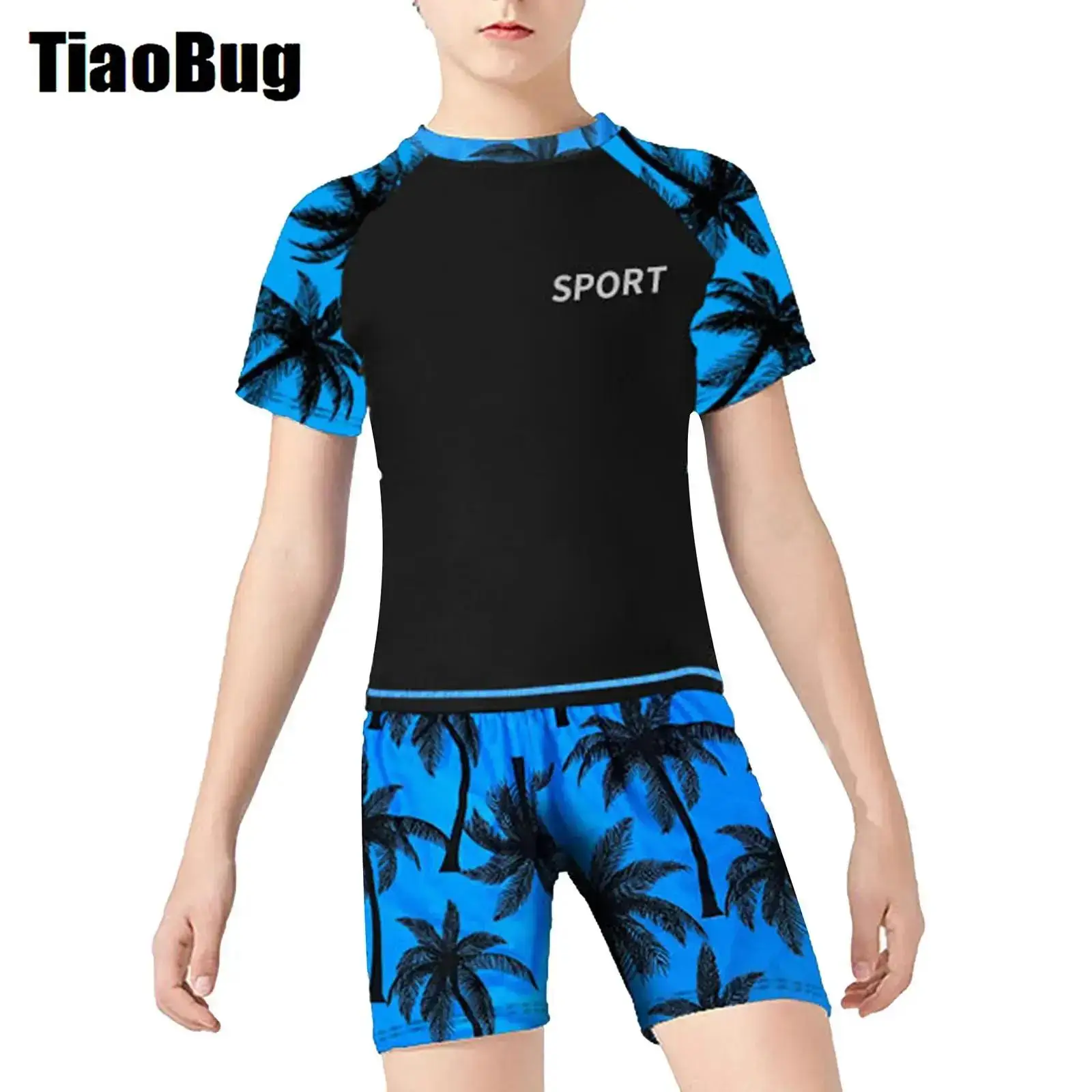 Kids Boys Printed Swimsuit Two Pieces Rash Guard Set Short Sleeve Swim Tops with Drawstring Shorts Bathing Suit Swimwear
Kids Boys Printed Swimsuit Two Pieces Rash Guard Set Short Sleeve Swim Tops with Drawstring Shorts Bathing Suit Swimwear