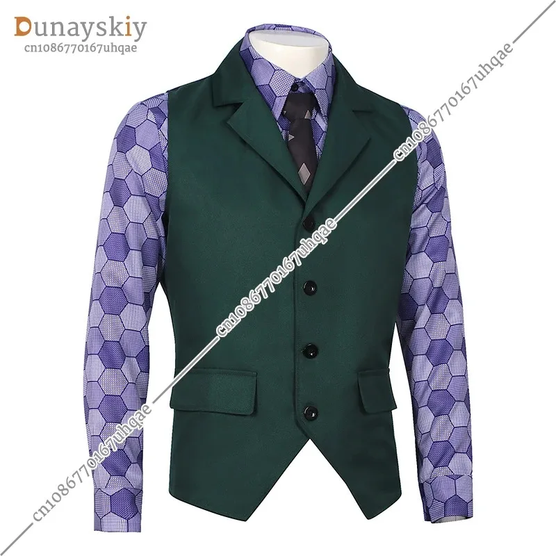 25COSРубашка для взрослых на Хэллоуин, вечерние костюмы клоуна, рубашка Heath Ledger, косплей, фильм и ТВ, темный рыцарь, Джокер, костюмы, фиолетовая куртка
25COSРубашка для взрослых на Хэллоуин, вечерние костюмы клоуна, рубашка Heath Ledger, косплей, фильм и ТВ, темный рыцарь, Джокер, костюмы, фиолетовая куртка