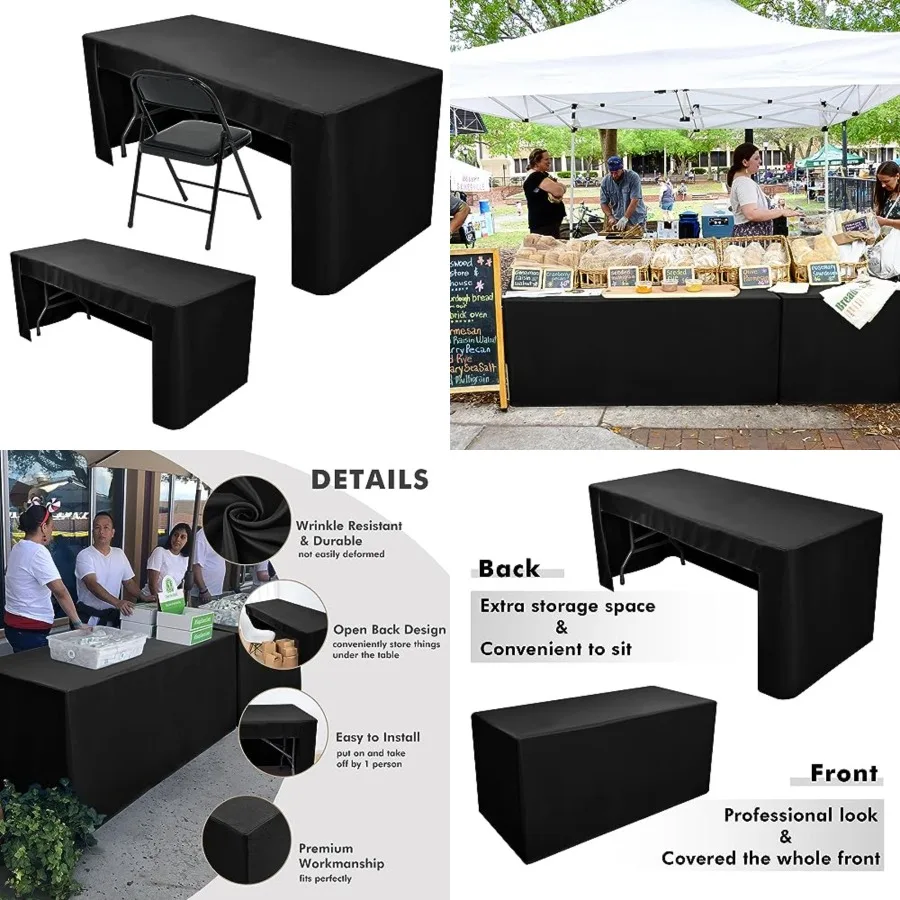 2 Pack Tablecloth for 8Feet Trade Show Table Covers-Open Back Folding Tablecloths Washable Fabric and Wrinkle Resistant Table C
2 Pack Tablecloth for 8Feet Trade Show Table Covers-Open Back Folding Tablecloths Washable Fabric and Wrinkle Resistant Table C