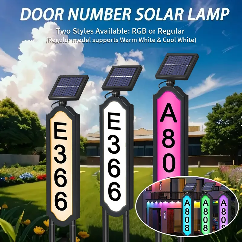 Solar-powered House Number Light, Warm/White Switchable Solar Address Sign Light, IP54 Waterproof LED Door Sign for Courtyards, Gardens, Driveways& Commercial Use, Easy-to-Install Solar Lighting for Houses and Homes
Solar-powered House Number Light, Warm/White Switchable Solar Address Sign Light, IP54 Waterproof LED Door Sign for Courtyards, Gardens, Driveways& Commercial Use, Easy-to-Install Solar Lighting for Houses and Homes