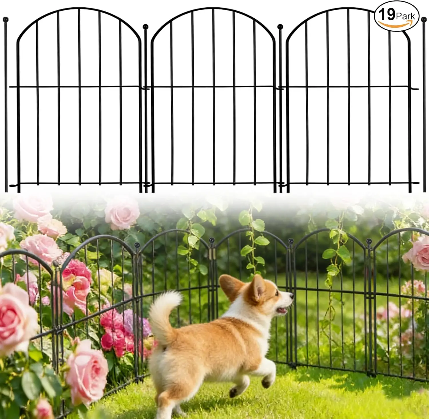 19 Panels Rustproof Metal Garden Fence, 17"H x 10'L Arched No Dig Border for Dog Flower Edging Yard Patio
19 Panels Rustproof Metal Garden Fence, 17"H x 10'L Arched No Dig Border for Dog Flower Edging Yard Patio