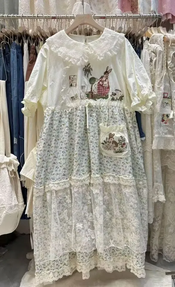 Lolita Japanese Preppy Style Embroidery Dress Women Doll Collar Lace Patchwork Kawaii Dress Summer Cotton A-Line Vestidos
Lolita Japanese Preppy Style Embroidery Dress Women Doll Collar Lace Patchwork Kawaii Dress Summer Cotton A-Line Vestidos
