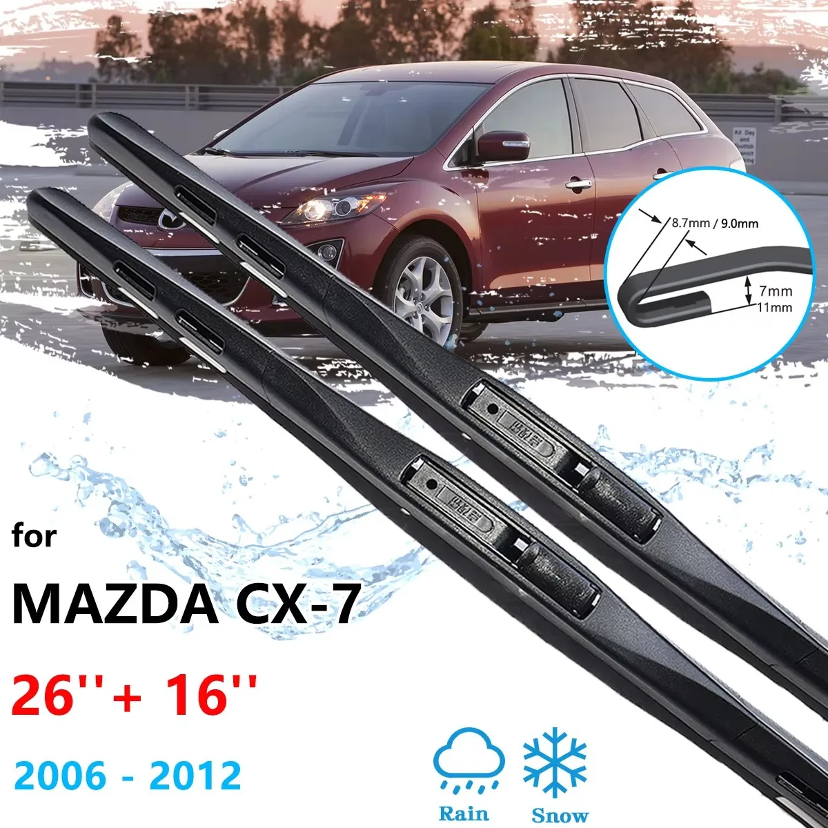 Front Rear Wiper Blade For Mazda CX-7 CX 7 CX7 ER 2006~2012 Rubber Window Windshield Windscreen Brushes U J Hook Car Accessories
Front Rear Wiper Blade For Mazda CX-7 CX 7 CX7 ER 2006~2012 Rubber Window Windshield Windscreen Brushes U J Hook Car Accessories