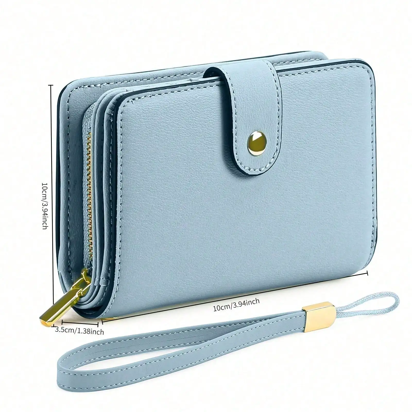 Women's Small Leather Wallet, With RFID Protection, Foldable, Zippered, Card Slots, ID Window, Style 1: Light Blue, Classic Styl
Women's Small Leather Wallet, With RFID Protection, Foldable, Zippered, Card Slots, ID Window, Style 1: Light Blue, Classic Styl