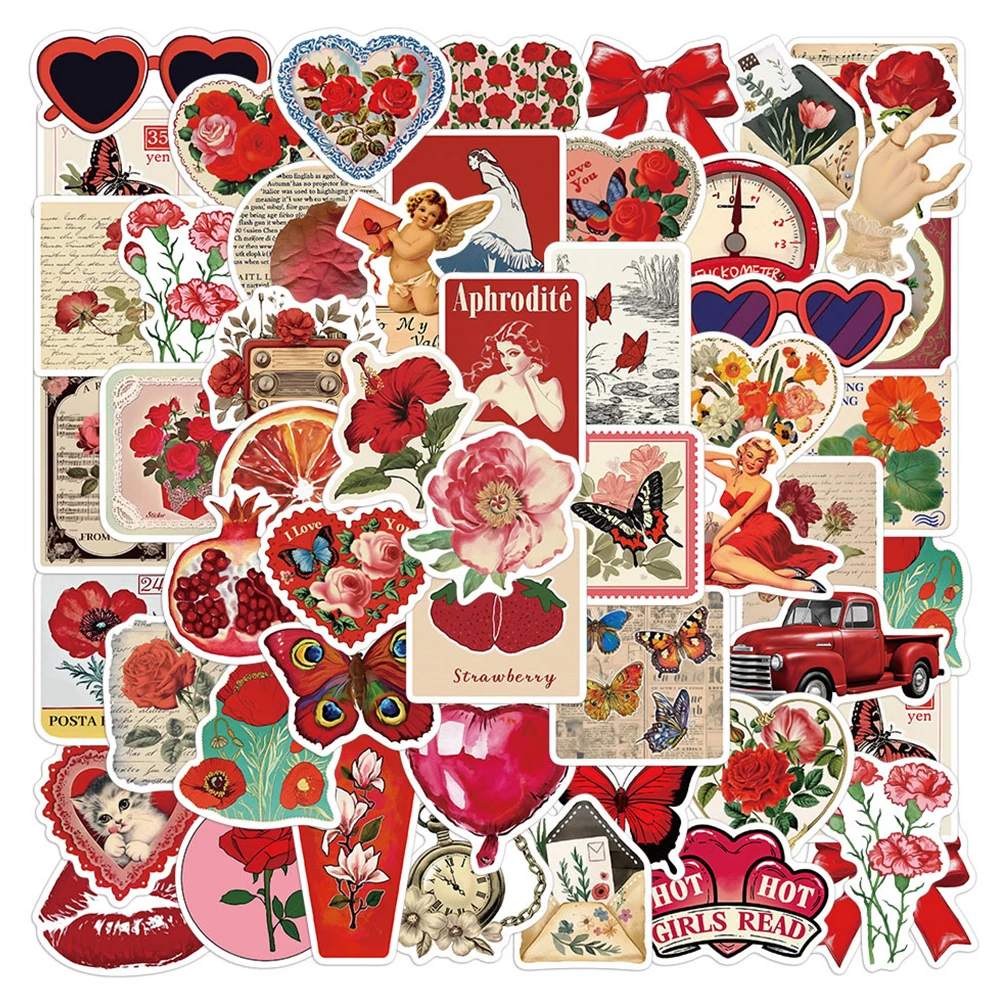 10/30/50pcs Red Retro Aesthetic Butterfly Flowers Stickers Cartoon Decal for Notebook Phone Car Cute Waterproof Graffiti Sticker
10/30/50pcs Red Retro Aesthetic Butterfly Flowers Stickers Cartoon Decal for Notebook Phone Car Cute Waterproof Graffiti Sticker