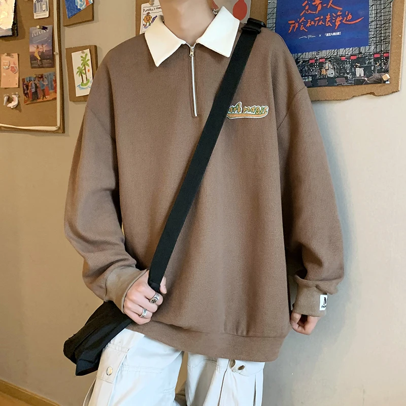 Korean wind Sweatshirt Men Women Lapel Collar Hoodie Trendy Harajuku College Style Oversize Casual Sports Polo lapel sweater
Korean wind Sweatshirt Men Women Lapel Collar Hoodie Trendy Harajuku College Style Oversize Casual Sports Polo lapel sweater