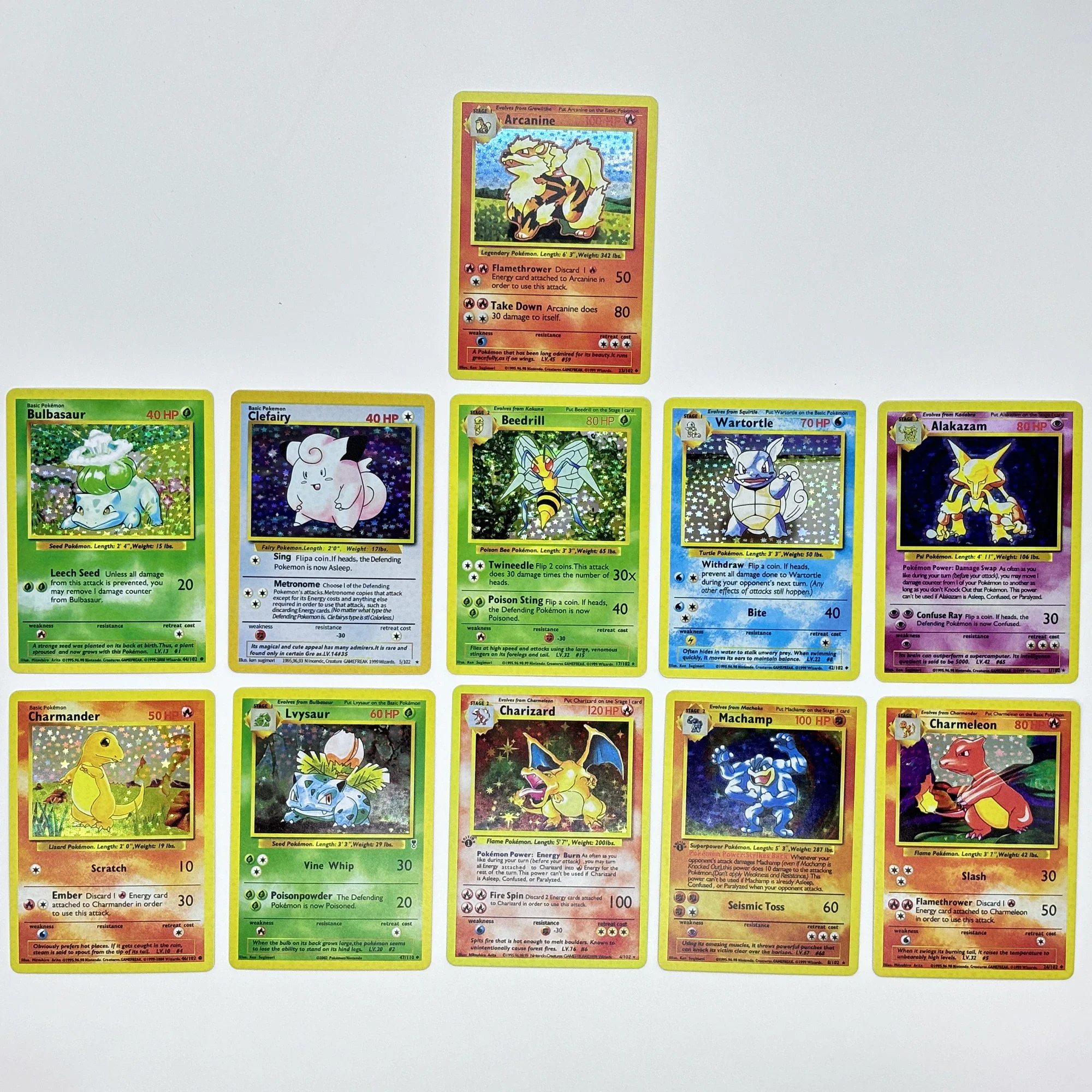 11Pcs/set Diy Self Made First Generation PTCG Charmander Bulbasaur Collection Flash Card Classic Anime Cards Gift Toys
11Pcs/set Diy Self Made First Generation PTCG Charmander Bulbasaur Collection Flash Card Classic Anime Cards Gift Toys