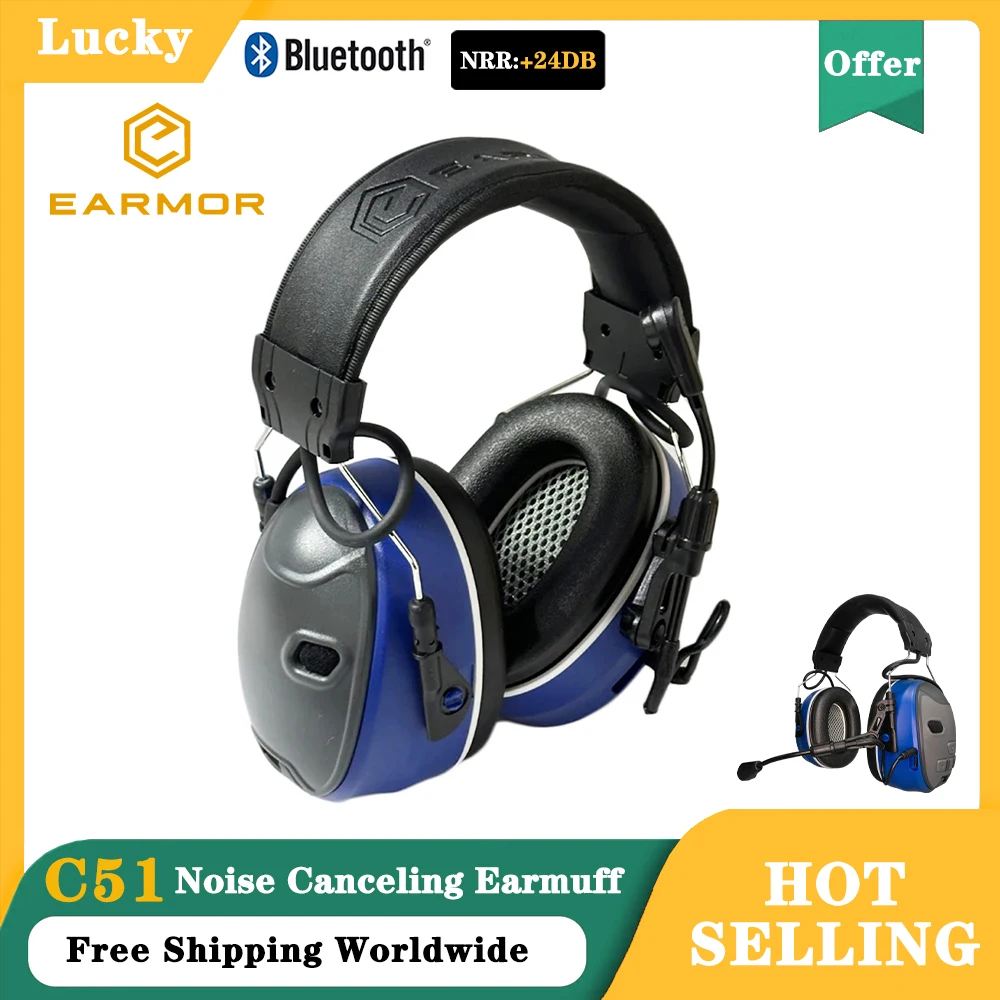 EARMOR C51 Bluetooth Electronic Noise Canceling Communication Headset Hearing Protection Noise-proof Airsoft Shooting Earmuffs
EARMOR C51 Bluetooth Electronic Noise Canceling Communication Headset Hearing Protection Noise-proof Airsoft Shooting Earmuffs