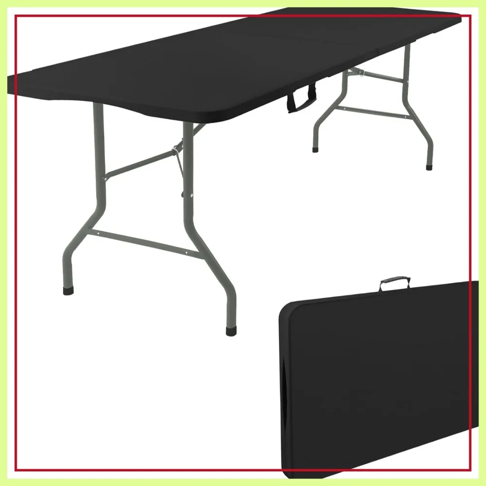 5FT Fold-in-Half Portable Folding Table with Handle, Black, for Indoor Outdoor Events
5FT Fold-in-Half Portable Folding Table with Handle, Black, for Indoor Outdoor Events