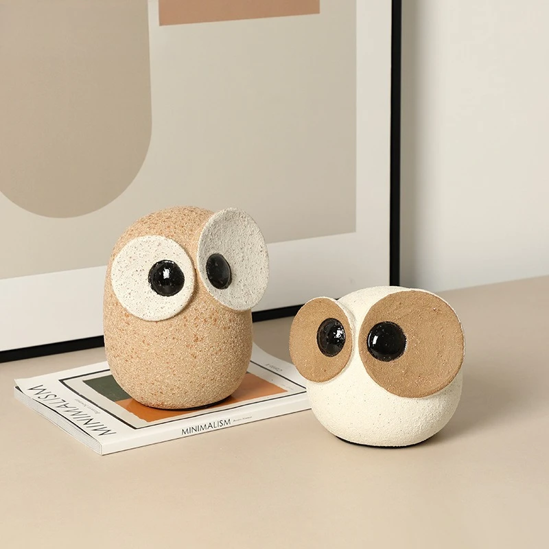 Modern wabi-sabi abstract cartoon owl ceramic ornaments showroom TV cabinet, creative home decoration
Modern wabi-sabi abstract cartoon owl ceramic ornaments showroom TV cabinet, creative home decoration