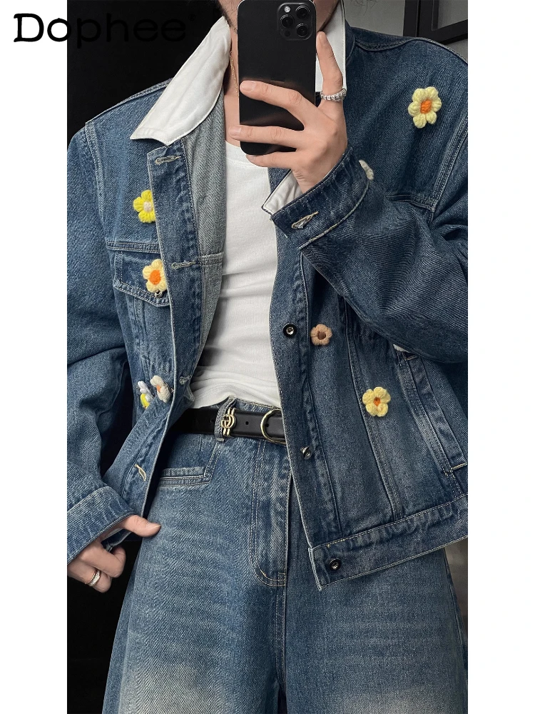 Men's 2025 Autumn New Fashion Two-Piece Sets Stylish 2pcs Elegant 3D Floral Chic Denim Jackets Retro Jeans Men's Long Pants Sets 
Men's 2025 Autumn New Fashion Two-Piece Sets Stylish 2pcs Elegant 3D Floral Chic Denim Jackets Retro Jeans Men's Long Pants Sets
