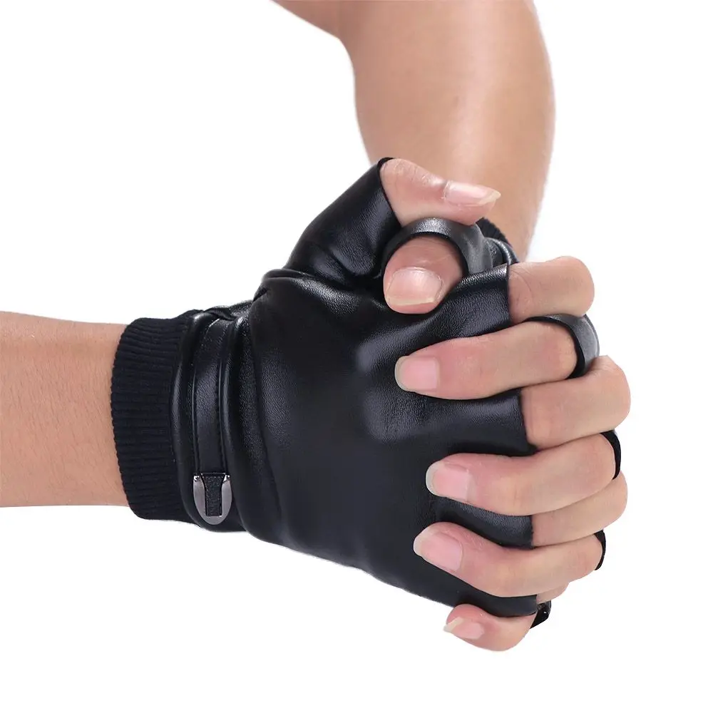 Black PU Leather Fingerless Gloves High Quality Men Half Finger Gloves Solid Warm Thick Driving Motor Cool Leather Gloves
Black PU Leather Fingerless Gloves High Quality Men Half Finger Gloves Solid Warm Thick Driving Motor Cool Leather Gloves