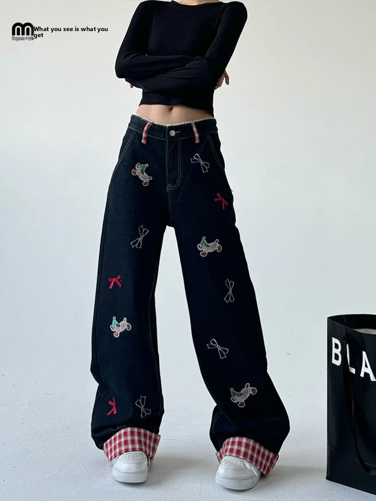 Прямые джинсы с высокой талией и вышивкой собаки, женские зимние модные хлопковые эластичные джинсовые брюки Cool Girl Love
Прямые джинсы с высокой талией и вышивкой собаки, женские зимние модные хлопковые эластичные джинсовые брюки Cool Girl Love