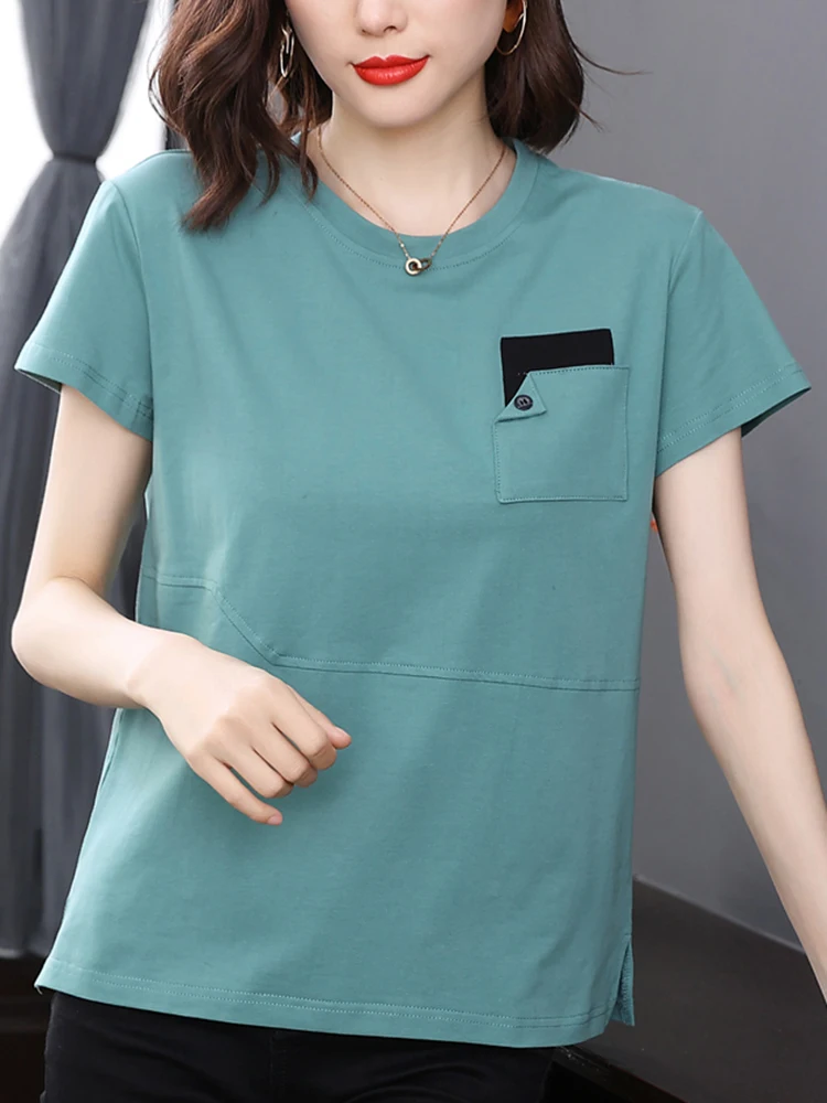 Korean Fashion Women 2022 Clothes Tshirt Cotton Femme New Button Up Top Summer Short Sleeve Tees Loose Casual T Shirt T-shirt
Korean Fashion Women 2022 Clothes Tshirt Cotton Femme New Button Up Top Summer Short Sleeve Tees Loose Casual T Shirt T-shirt
