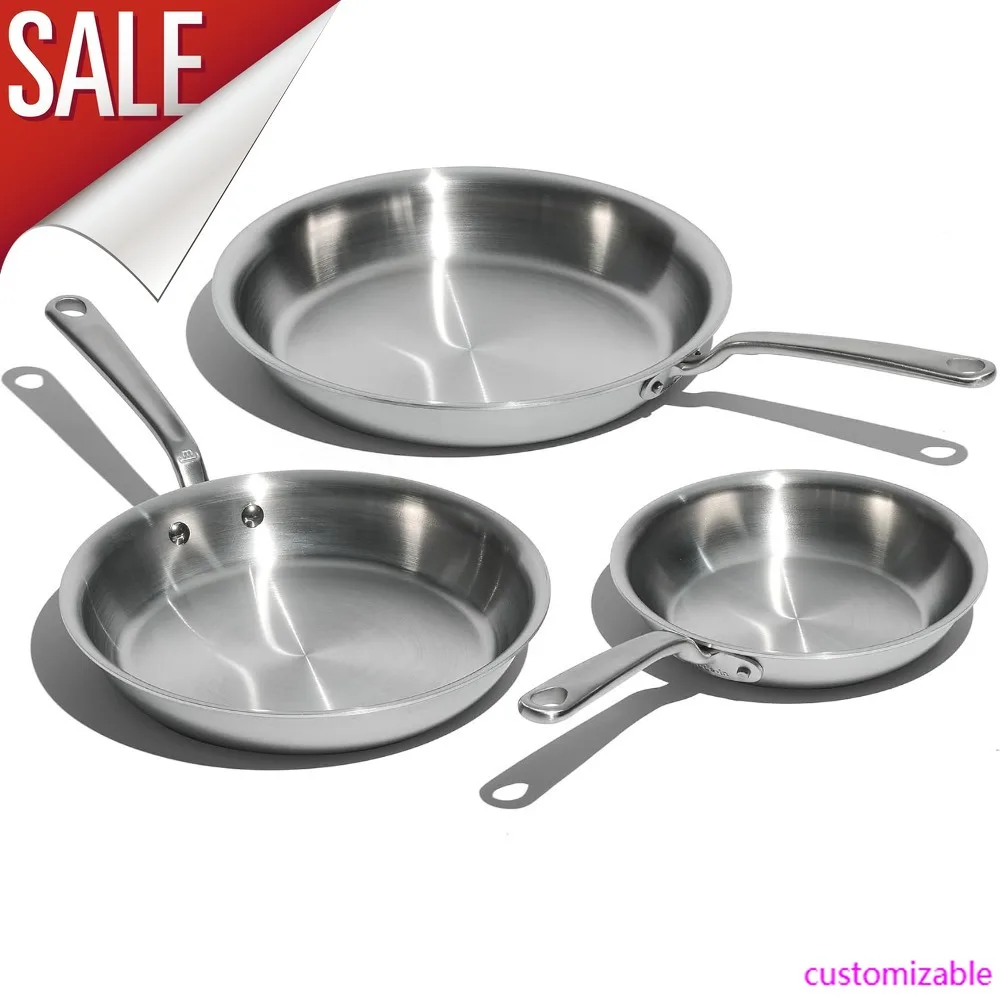 Sale-Cookware - 3-Piece (Includes 8",10",12") Stainless Frying Pan Set - 5 Ply Stainless Clad
Sale-Cookware - 3-Piece (Includes 8",10",12") Stainless Frying Pan Set - 5 Ply Stainless Clad