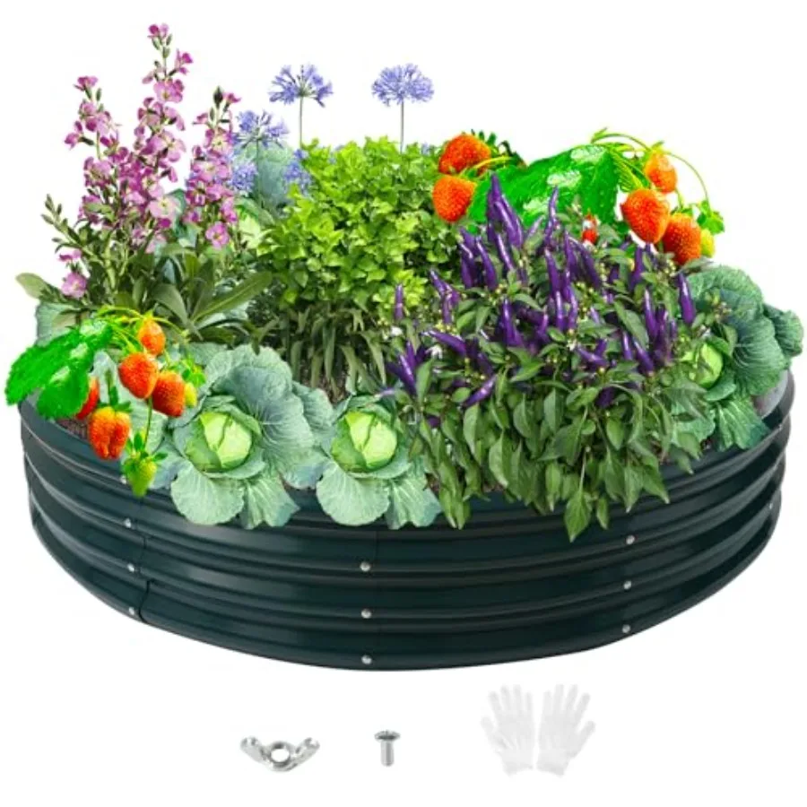 Durable Round Steel Raised Garden Bed Painted for Planting Vegetable/Herbs/Flowers/Trees at Backyard/Gardenor Baby Chicken Chri
Durable Round Steel Raised Garden Bed Painted for Planting Vegetable/Herbs/Flowers/Trees at Backyard/Gardenor Baby Chicken Chri