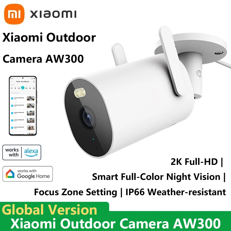 XIAOMI Outdoor Camera AW300 Global Version Smart Camera IP66 2.4G Smart Full Color Night Vision Full Hd 2K Humanoid Detection
XIAOMI Outdoor Camera AW300 Global Version Smart Camera IP66 2.4G Smart Full Color Night Vision Full Hd 2K Humanoid Detection