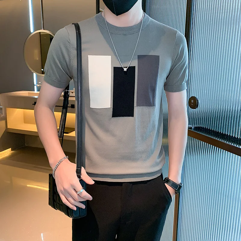 2024 Summer Ice Silk Knitted T-shirt for Men Short Sleeve Casual Round Neck T-shirt Slim Fit Business Social Tee Tops M-3XL
2024 Summer Ice Silk Knitted T-shirt for Men Short Sleeve Casual Round Neck T-shirt Slim Fit Business Social Tee Tops M-3XL