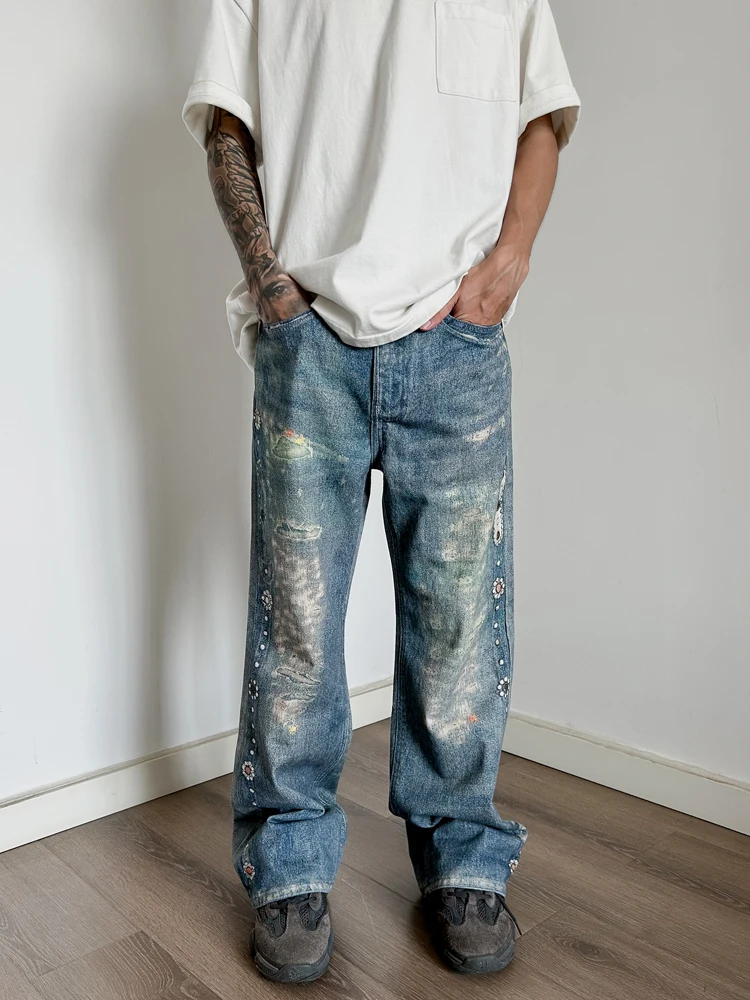 Sevje Gem Daisy 3D Digital Print Straight Leg Loose Wide Leg Casual Long Jeans Youth All Seasons Denim Loose Fit Faionable
Sevje Gem Daisy 3D Digital Print Straight Leg Loose Wide Leg Casual Long Jeans Youth All Seasons Denim Loose Fit Faionable