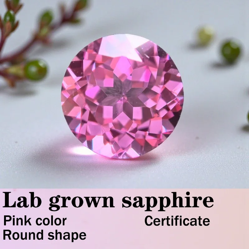 Sapphire Round Shape Pink Color Lab Grown Gemstone Hand Cutting for DIY Ring Necklace Earrings Main Materials with Certificate
Sapphire Round Shape Pink Color Lab Grown Gemstone Hand Cutting for DIY Ring Necklace Earrings Main Materials with Certificate
