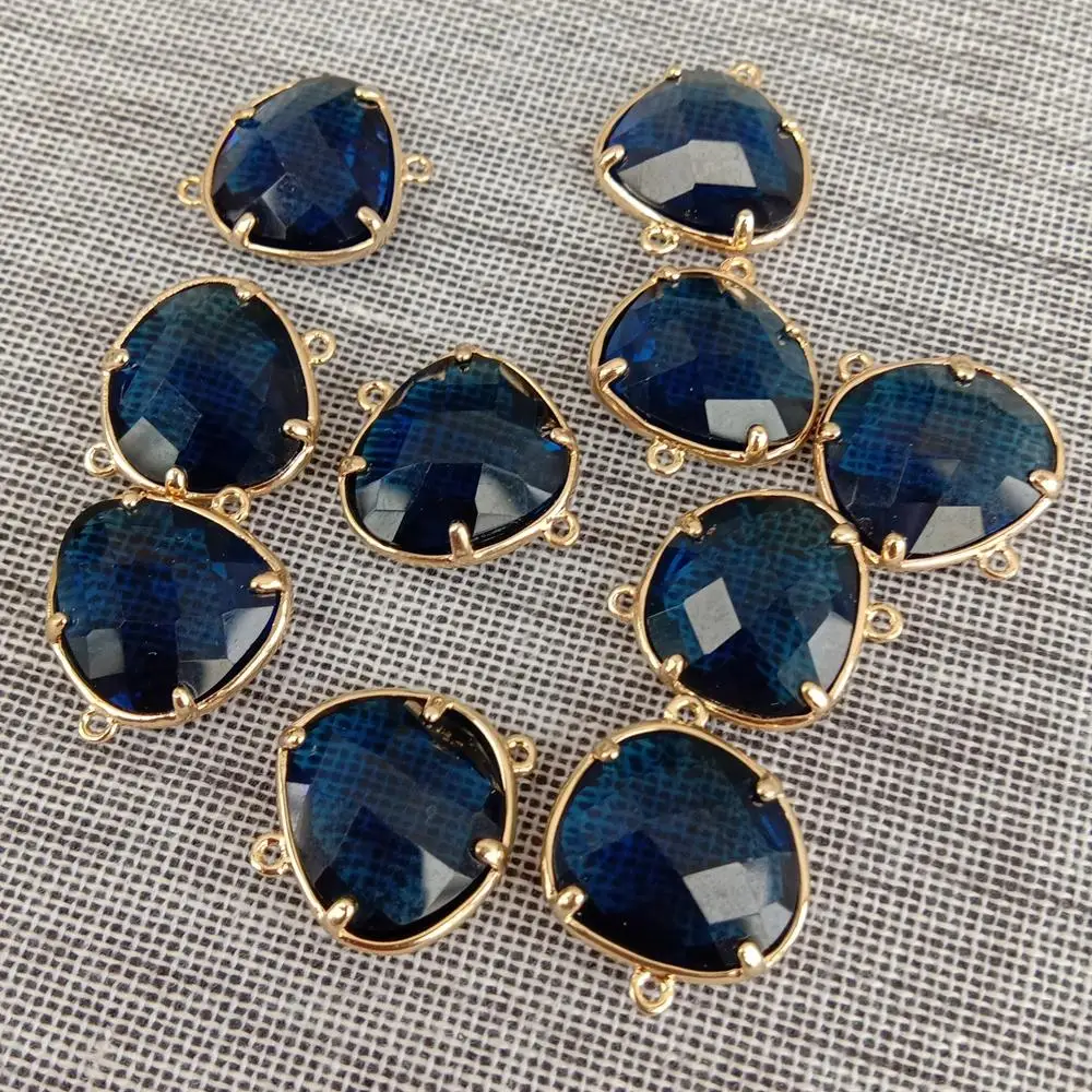 10 Pcs 13*15mm Blue Glass DIY Connectors ewelry Accessories Components Earring Making
10 Pcs 13*15mm Blue Glass DIY Connectors ewelry Accessories Components Earring Making