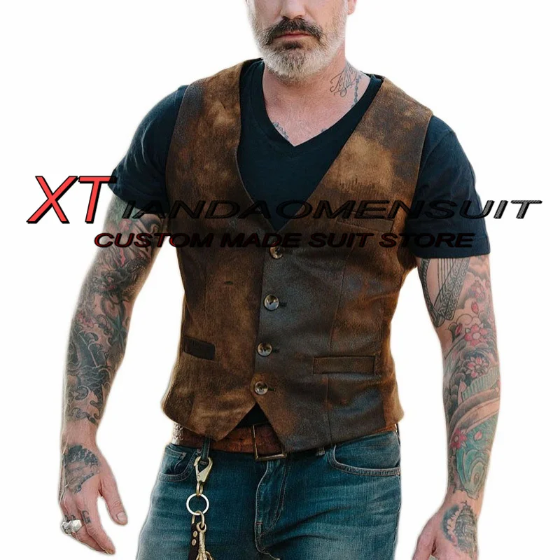 Men's Suede Vest Retro Slim Fit Sleeveless Jacket Brown Casual Waistcoat Male Steampunk Vests chaleco hombre
Men's Suede Vest Retro Slim Fit Sleeveless Jacket Brown Casual Waistcoat Male Steampunk Vests chaleco hombre