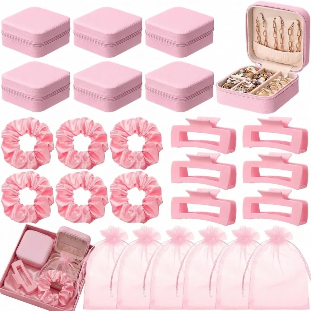 12/6 Sets Spa Favors Pink PU Jewelry Box Hair Clips Scrunchies Organza Bag for Bridesmaid Wedding Favors for Guests Gift
12/6 Sets Spa Favors Pink PU Jewelry Box Hair Clips Scrunchies Organza Bag for Bridesmaid Wedding Favors for Guests Gift