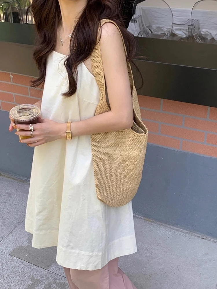 Summer New Korean Style Simple Slimming Color Cotton Linen Sleeveless Dress Women's Strapless Dress A-Line Skirt
Summer New Korean Style Simple Slimming Color Cotton Linen Sleeveless Dress Women's Strapless Dress A-Line Skirt
