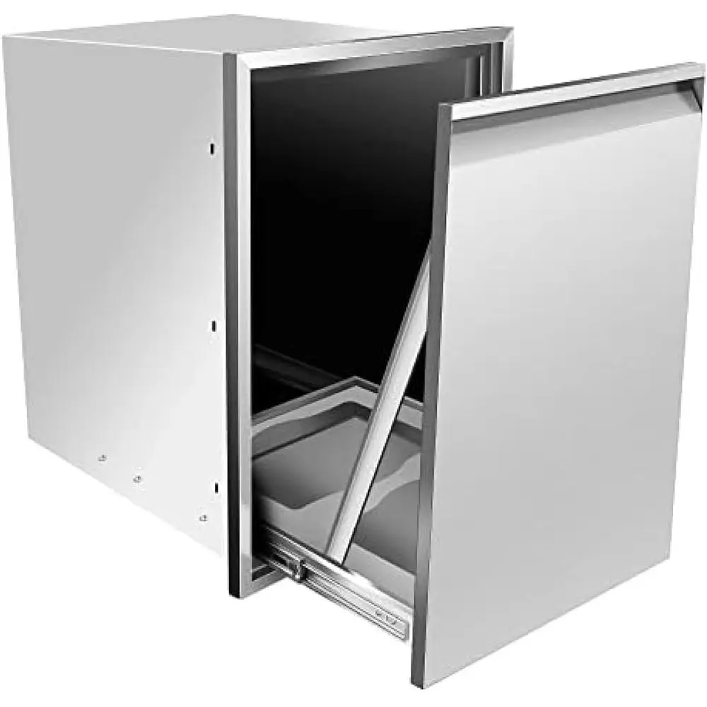 Pull-Out Trash Bin Storage for Outdoor Kitchens, Stainless Steel, 20W x 27H x 24D
Pull-Out Trash Bin Storage for Outdoor Kitchens, Stainless Steel, 20W x 27H x 24D
