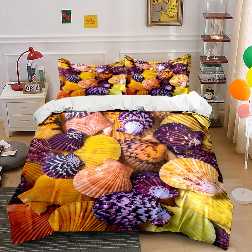 Colorful Shells Decorative Set Bedding Set with 1 Duvet Cover 2 Pillowcases Single Double King Queen, Gift
Colorful Shells Decorative Set Bedding Set with 1 Duvet Cover 2 Pillowcases Single Double King Queen, Gift