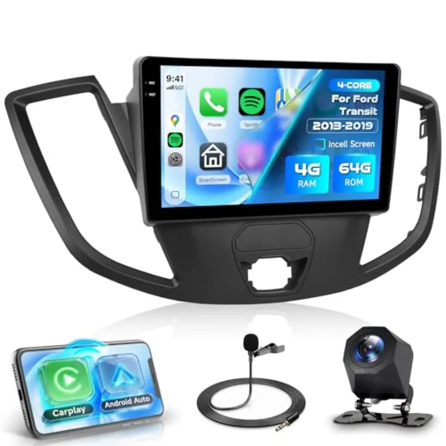 Car stereo radio for Ford Transit 20132019: Android 15, 4G+64G, 9'' in-cell screen, wireless CarPlay/Android Auto, GPS/BT 5.0/F
Car stereo radio for Ford Transit 20132019: Android 15, 4G+64G, 9'' in-cell screen, wireless CarPlay/Android Auto, GPS/BT 5.0/F