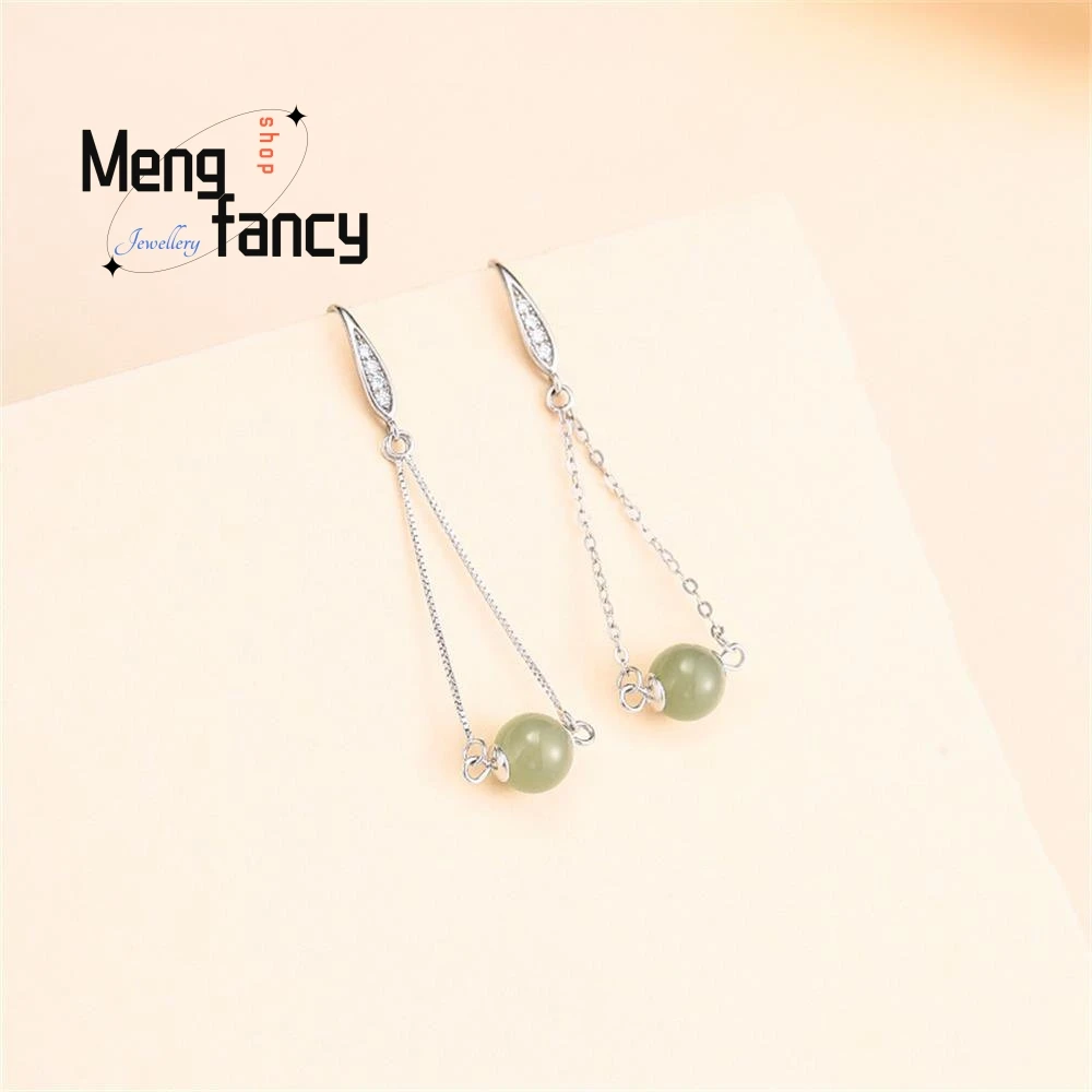 S925 Silver Natural Hetian Jade Temperament Earrings Charms Fine Fashion Jewelry Women Sexy Young Girls Personality Holiday Gift
S925 Silver Natural Hetian Jade Temperament Earrings Charms Fine Fashion Jewelry Women Sexy Young Girls Personality Holiday Gift
