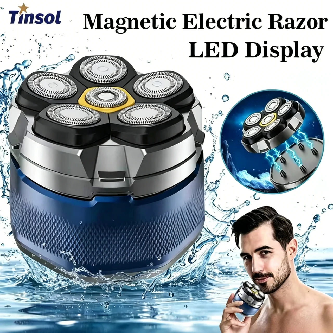 TINSOL Titanium Electric Head Shaver for Bald Men 6D Magnetic Razor Hair Trimmer Rechargeable LED Waterproof Face Hair Cutting
TINSOL Titanium Electric Head Shaver for Bald Men 6D Magnetic Razor Hair Trimmer Rechargeable LED Waterproof Face Hair Cutting