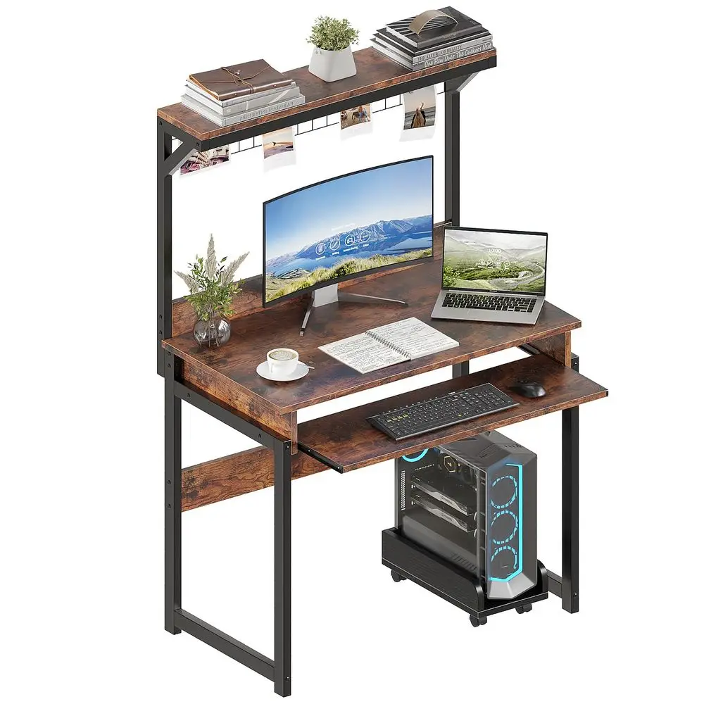 31.5 Small Computer Desk with Hutch, Office Desk Study Table Writing Desk Workstation PC Table for Home Office, Space Saving De
31.5 Small Computer Desk with Hutch, Office Desk Study Table Writing Desk Workstation PC Table for Home Office, Space Saving De