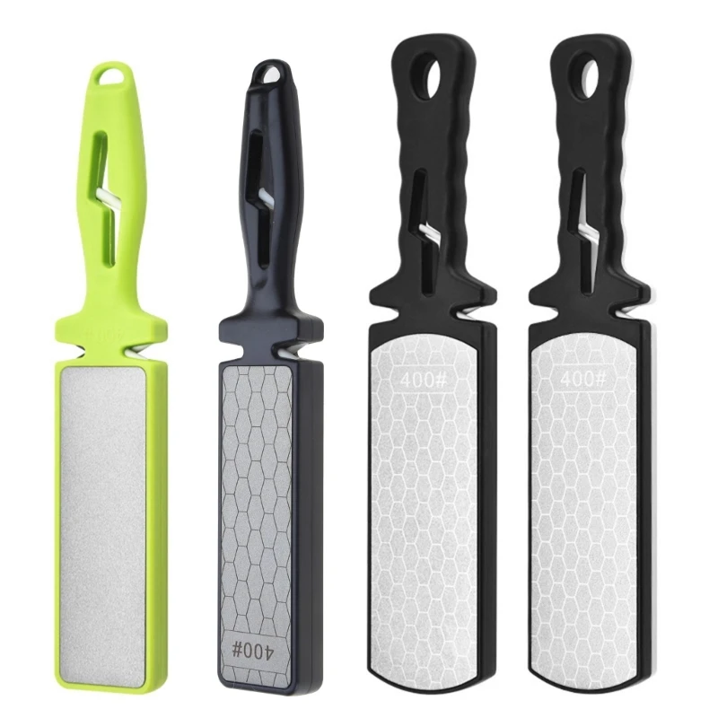 Double Sided Kitchen Knife Sharpener Diamond Sharpening Stone Coarse and Fine Grits Sharpening Tools with NonSlip Handle
Double Sided Kitchen Knife Sharpener Diamond Sharpening Stone Coarse and Fine Grits Sharpening Tools with NonSlip Handle