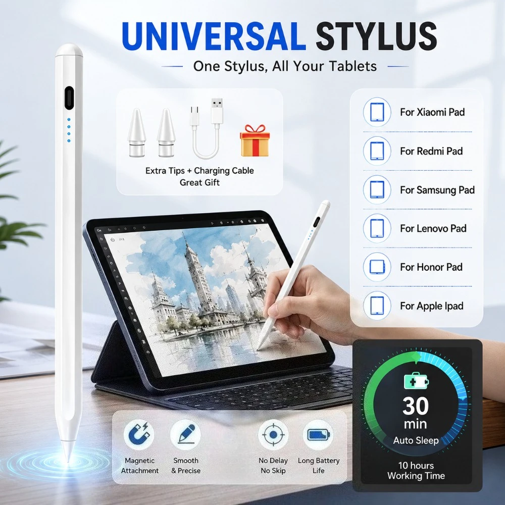 Stylus Pen for IOS Android Tablet Tilt Sensitivity for IPad Pro Air Mini Samsung Galaxy Tab Xiaomi Universal Capacitive Stylus
Stylus Pen for IOS Android Tablet Tilt Sensitivity for IPad Pro Air Mini Samsung Galaxy Tab Xiaomi Universal Capacitive Stylus