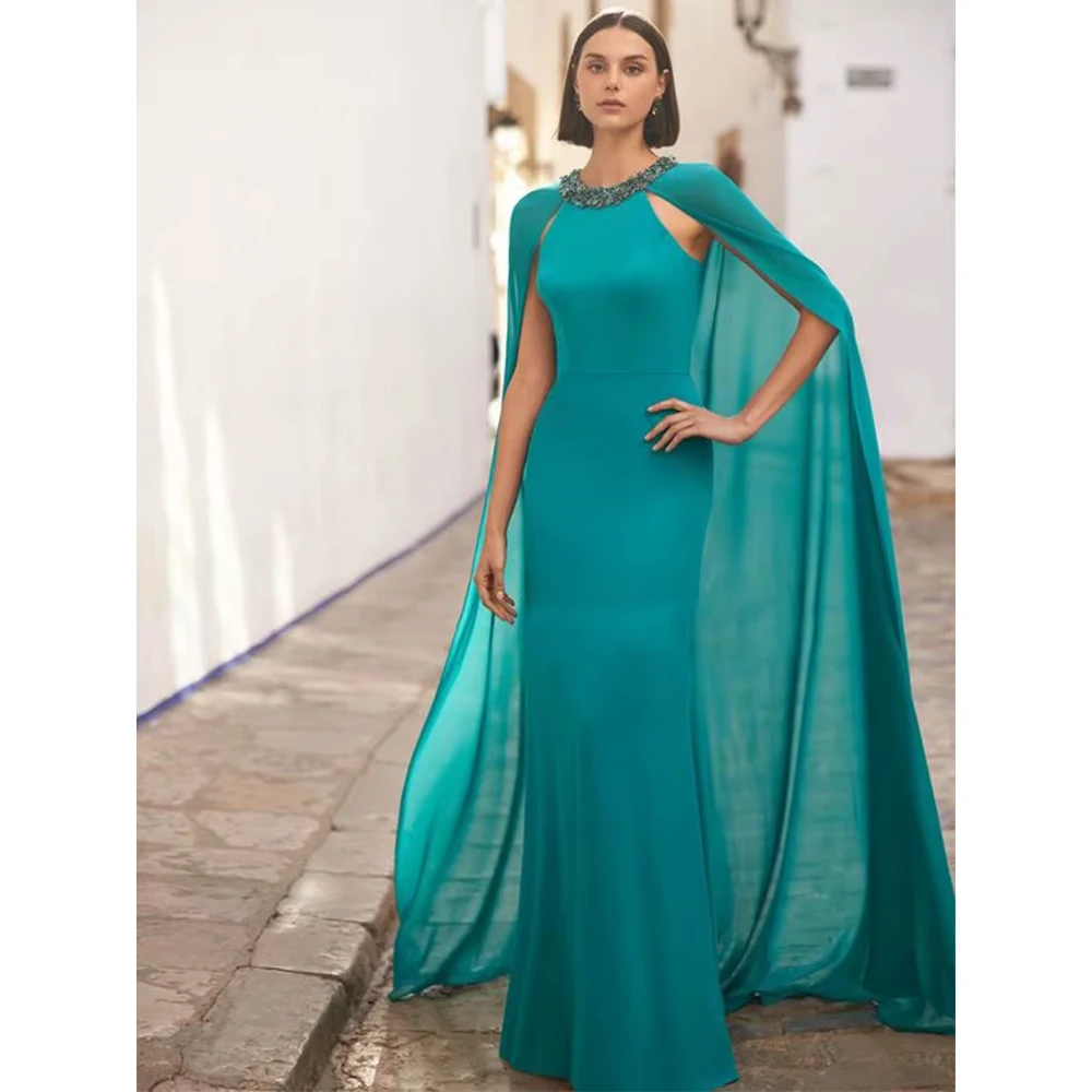 Изысканные вечерние платья для женщин на заказ: современные платья для мам невесты с кристаллами и круглым вырезом, бирюзовые платья с накидкой для свадебных торжеств
Изысканные вечерние платья для женщин на заказ: современные платья для мам невесты с кристаллами и круглым вырезом, бирюзовые платья с накидкой для свадебных торжеств
