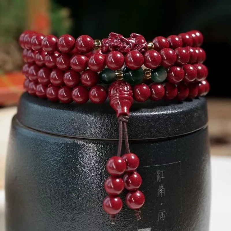 High-content purple gold sand multi-loop with 108 beads, suitable use as a bracelet or necklace
High-content purple gold sand multi-loop with 108 beads, suitable use as a bracelet or necklace