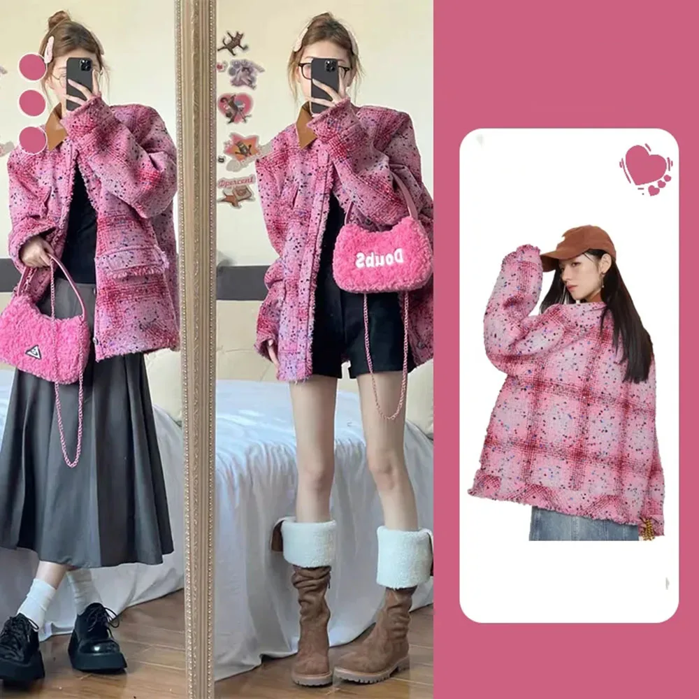 French Vintage Small Fragrance Wind Tweed Jacket For Women Mid-long Elegant Fashion Woolen Coat Quality Blends Outwear Casaco
French Vintage Small Fragrance Wind Tweed Jacket For Women Mid-long Elegant Fashion Woolen Coat Quality Blends Outwear Casaco
