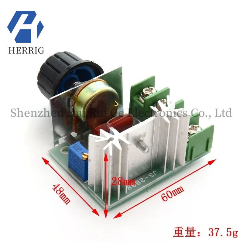 2000W imported thyristor AC voltage regulator, high-power motor governor module, 220V knob thermostat
2000W imported thyristor AC voltage regulator, high-power motor governor module, 220V knob thermostat