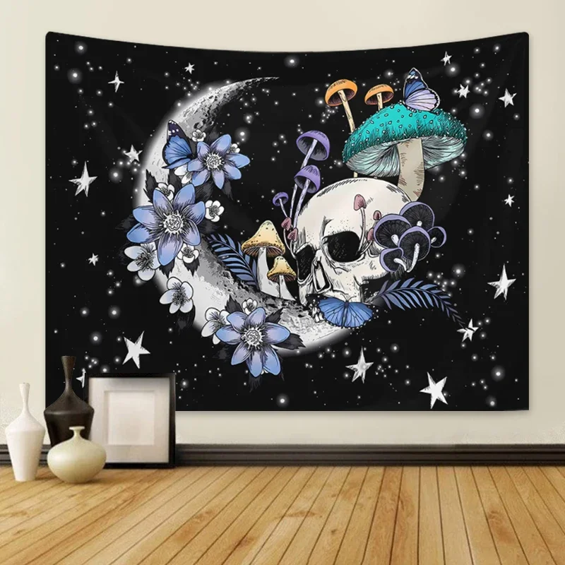 1pc Terrifying skull mushroom moon tapestry, stars, butterflies, flowers, polyester tapestry bedroom living room 180X320CM
1pc Terrifying skull mushroom moon tapestry, stars, butterflies, flowers, polyester tapestry bedroom living room 180X320CM