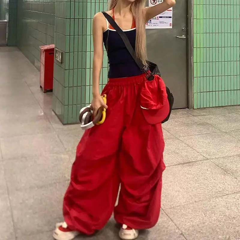 Hip Hop Y2K Red Cargo Pants Women Vintage Harajuku Baggy Sweatpants Streetwear Wide Leg Joggers Summer Korean Casual Trousers
Hip Hop Y2K Red Cargo Pants Women Vintage Harajuku Baggy Sweatpants Streetwear Wide Leg Joggers Summer Korean Casual Trousers