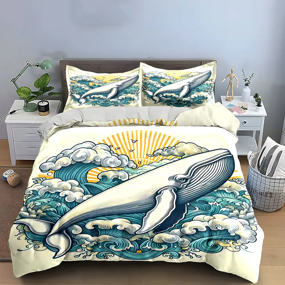 Whale Ocean Art Home Decor Multiple sizes kid's and adults' bedroom Exquisite 3PC bedding set, gift
Whale Ocean Art Home Decor Multiple sizes kid's and adults' bedroom Exquisite 3PC bedding set, gift